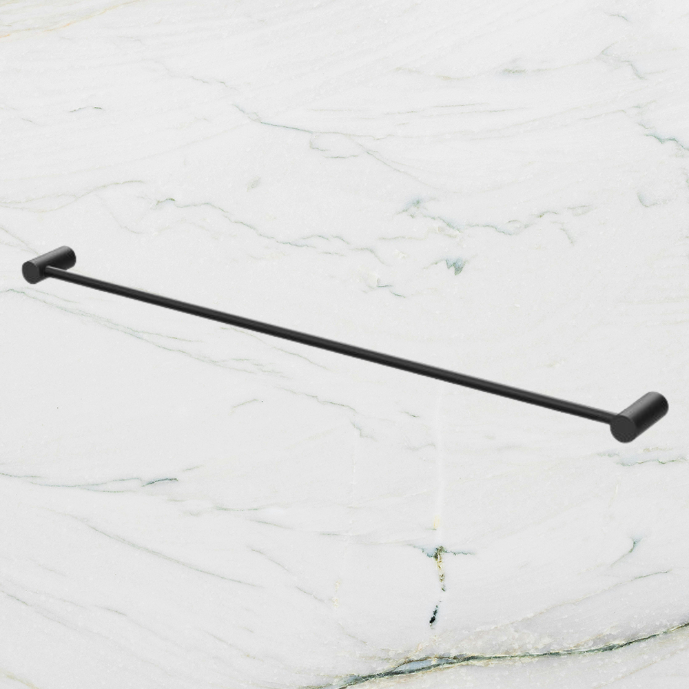 Vivid Slimline Single Towel Rail 800mm Matte Black