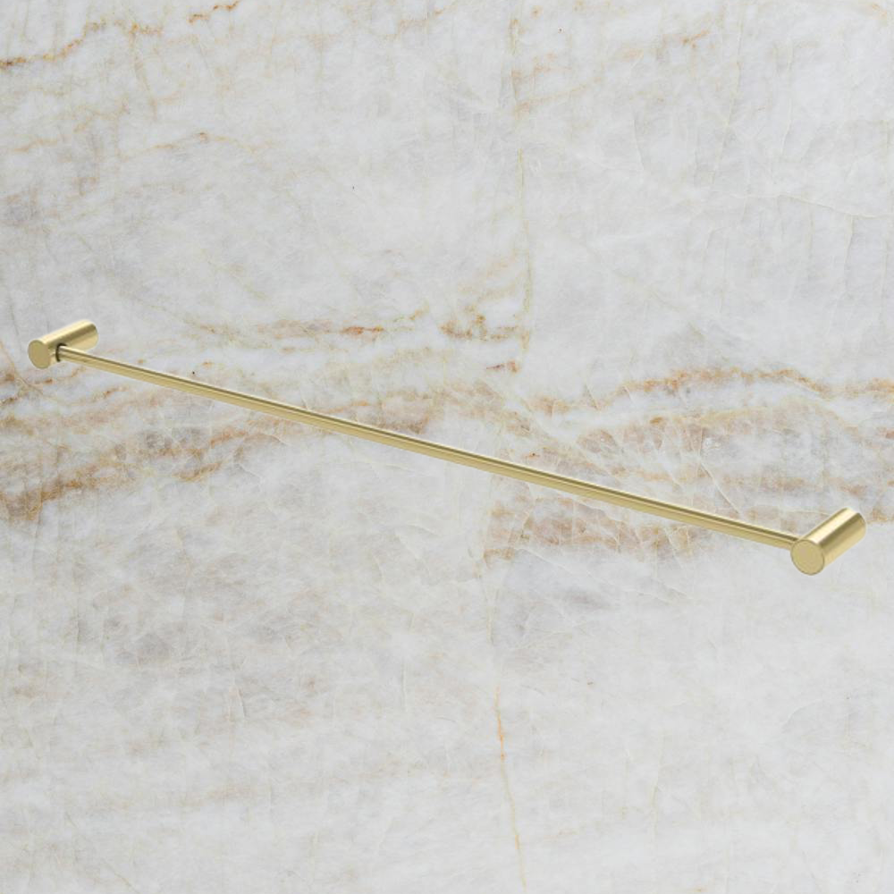 Vivid Slimline Single Towel Rail 800mm  Brushed Gold