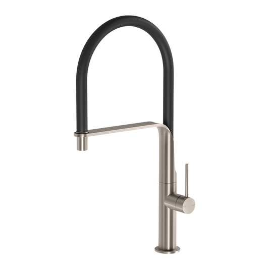 Vido Flexible Hose Kitchen Mixer Brushed Nickel