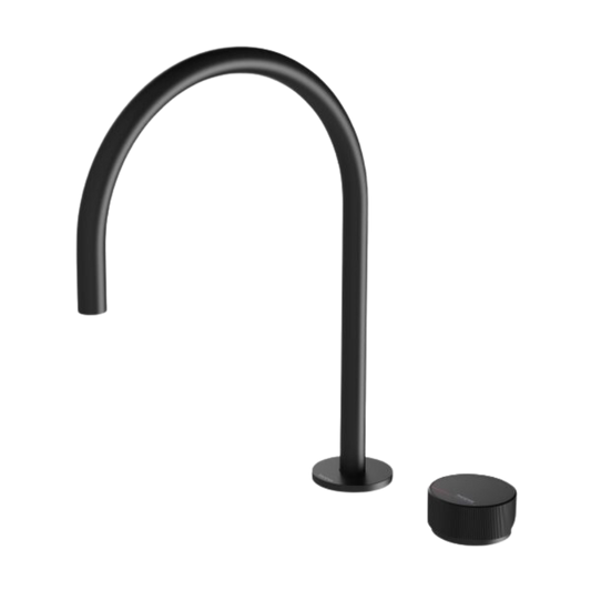 Axia Hob Sink Mixer Set 220mm Gooseneck Matte Black