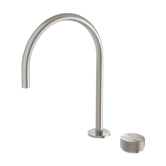 Axia Hob Sink Mixer Set 220mm Gooseneck Brushed Nickel