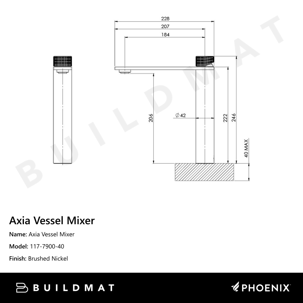 Axia Vessel Mixer Brushed Nickel