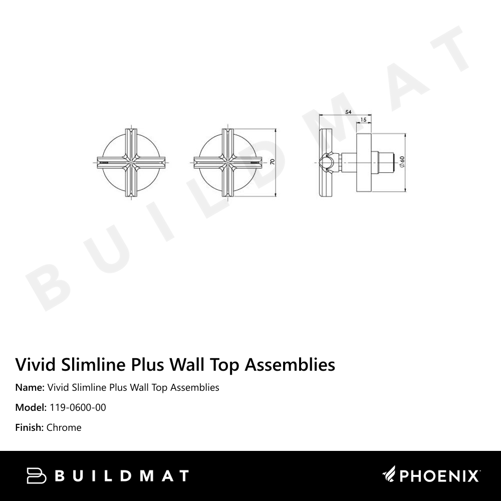 Vivid Slimline Plus Wall Top Assemblies Chrome