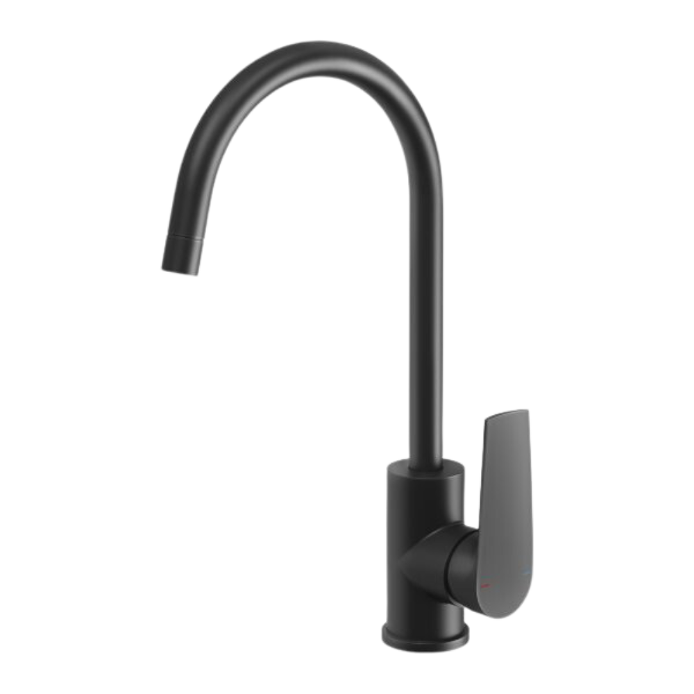 Arlo Sink Mixer 200mm Gooseneck Lead Free Matte Black