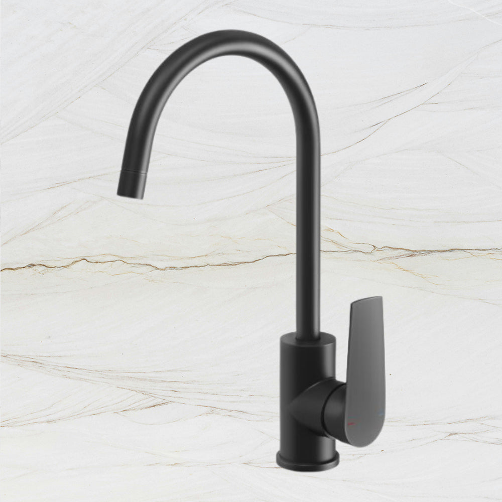 Arlo Sink Mixer 200mm Gooseneck Lead Free Matte Black