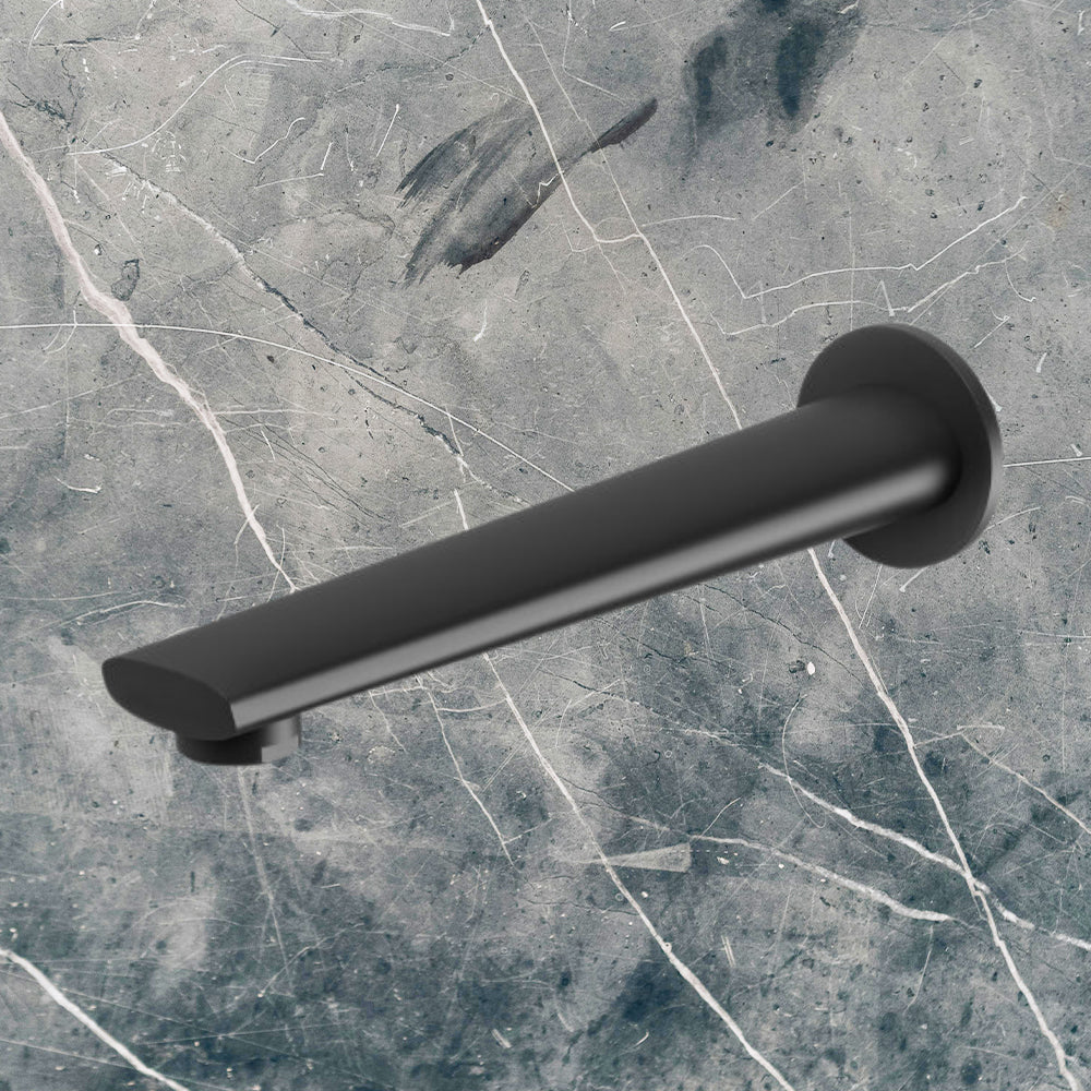 Arlo Wall Bath Outlet 200mm Matte Black