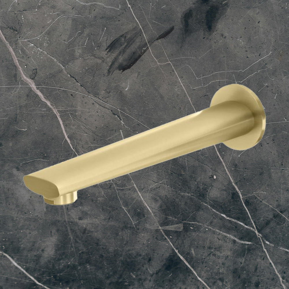 Arlo Wall Bath Outlet 200mm Brushed Gold