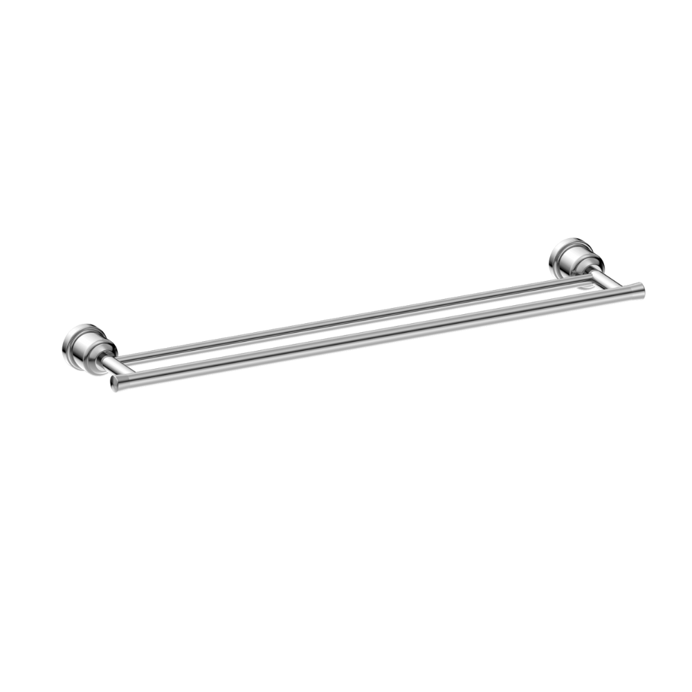 York Double Towel Rail 600mm Chrome