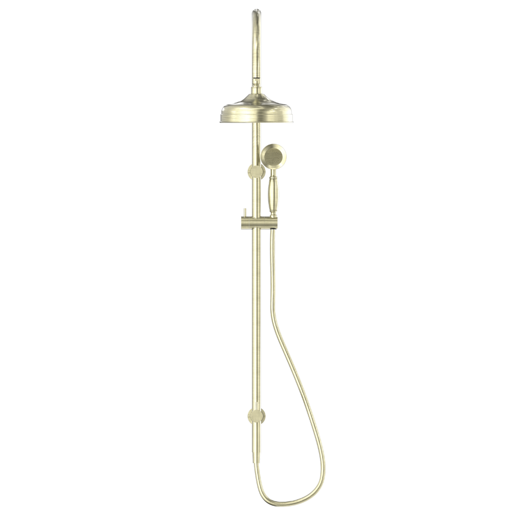 York Twin Shower with Metal Hand Shower Aged Brass