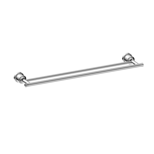 York Double Towel Rail 600mm Chrome