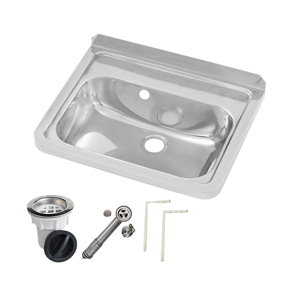 Wall Mounted Hand Basin No Tap Hole with Overflow Kit