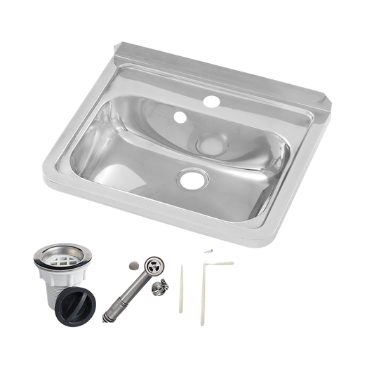 Wall Mounted Hand Basin 1Tap Hole with Overflow Kit