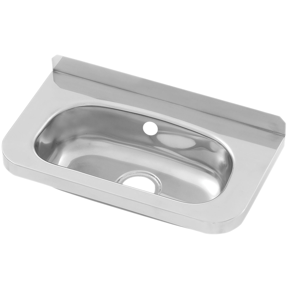 Compact Stainless Steel Hand Basin No tap holes,  Inc Overflow Hole