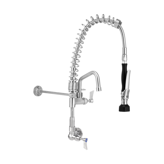 Compact Stainless Steel Single Wall Mount Pre-Rinse with 6-inch Pot Filler