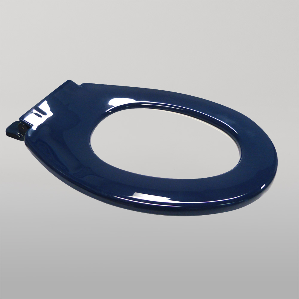 Anti Vandal Single Flap Closed Front Toilet Seat Blue