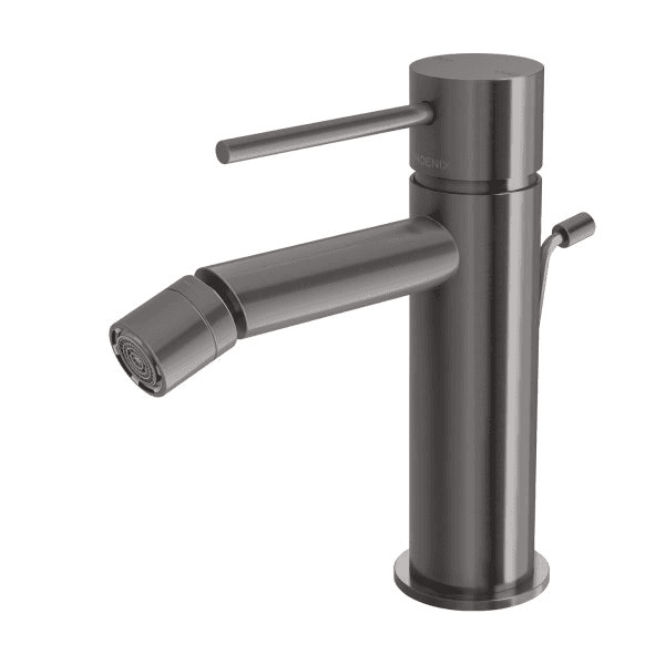 Vivid Slimline Bidet Mixer with Pop-Up Waste Brushed Carbon