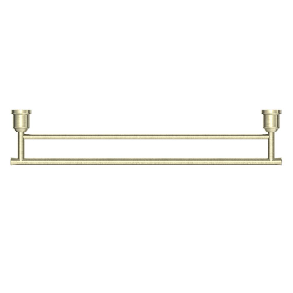 York Double Towel Rail 600mm Aged Brass