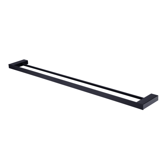 Athens Double Towel Rail 800mm Matte Black