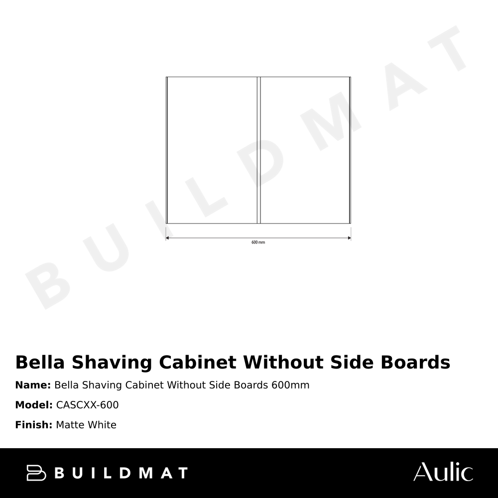 Bella Shaving Cabinet Without Side Boards 600mm