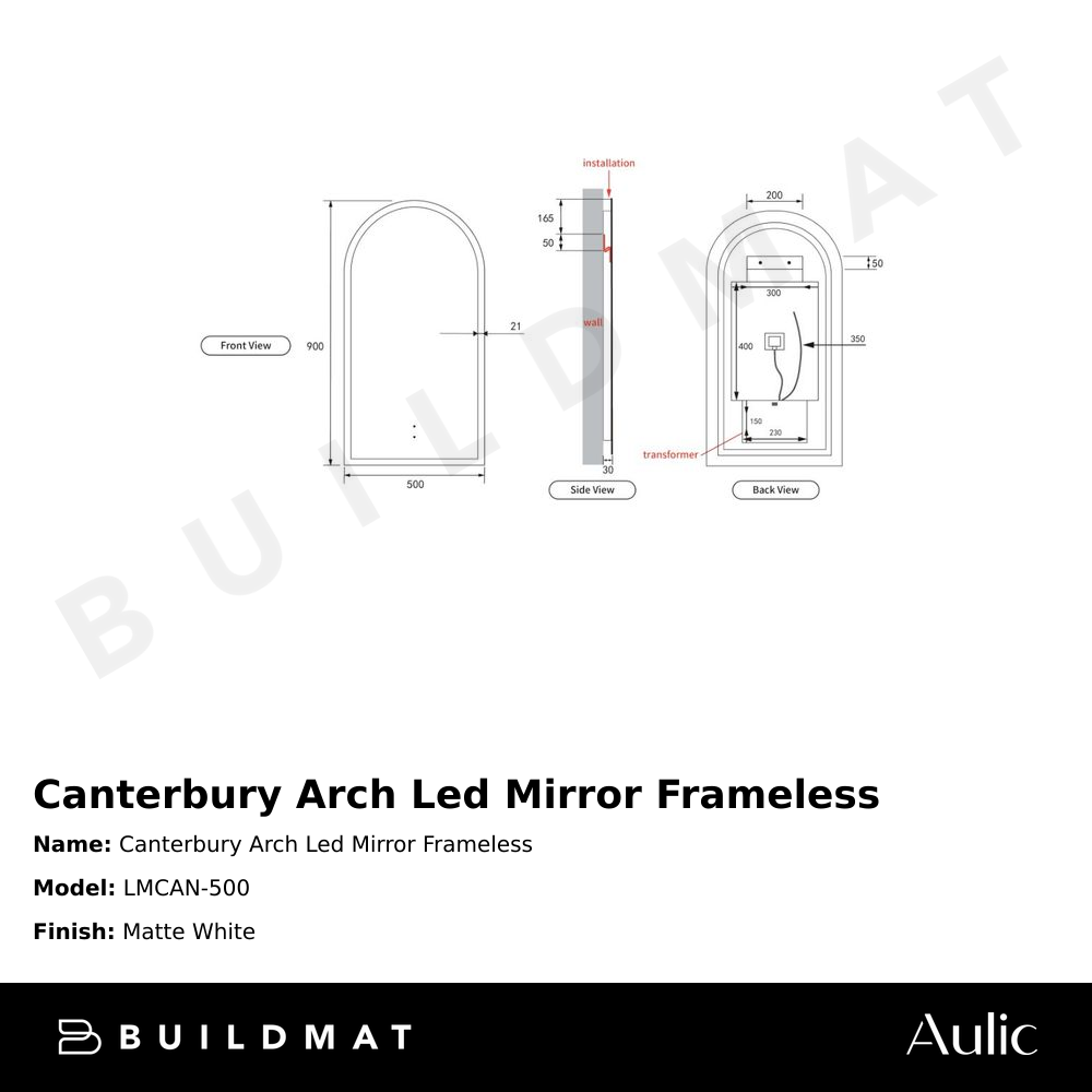 Canterbury Arch LED Mirror Frameless