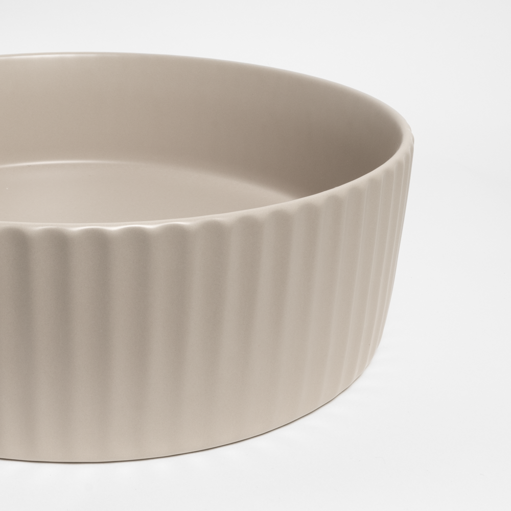 Camilla Fluted Matte Ecru Sand Basin