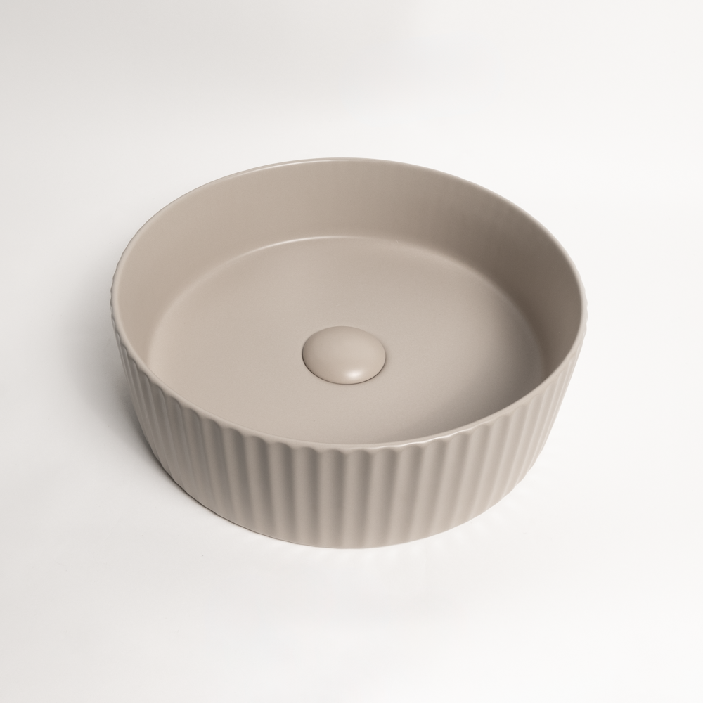 Camilla Fluted Matte Ecru Sand Basin