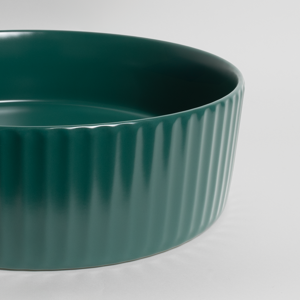 Camilla Fluted Matte Green Basin