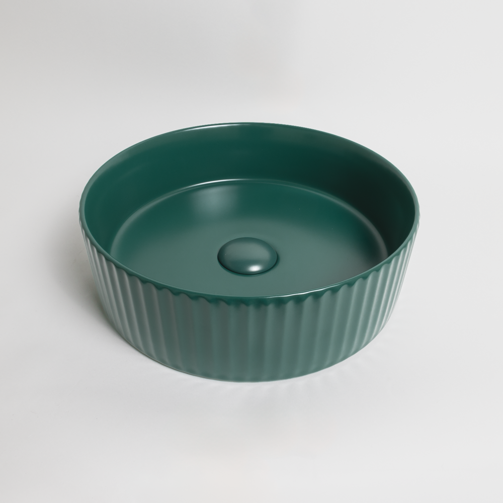 Camilla Fluted Matte Green Basin