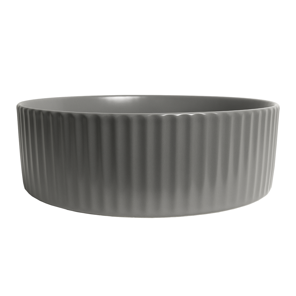 Camilla Fluted Matte Grey Basin