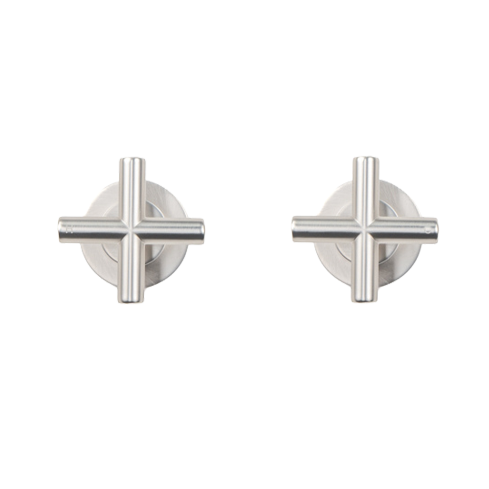 Cora Brushed Nickel Cross Tap Handles