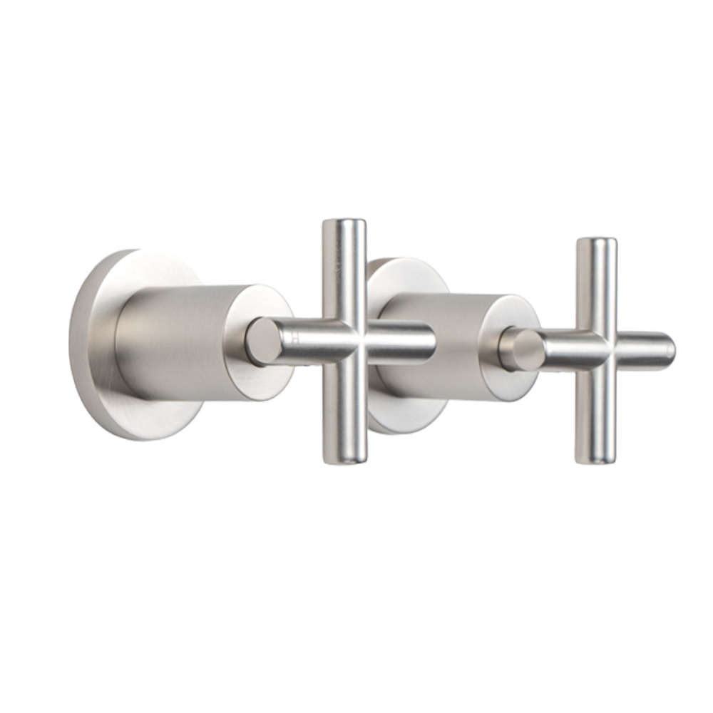 Cora Brushed Nickel Cross Tap Handles