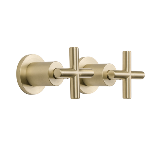 Cora Brushed Brass Gold Cross Tap Handles