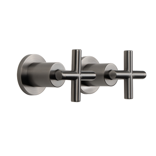 Cora Brushed Gunmetal Cross Tap Handles