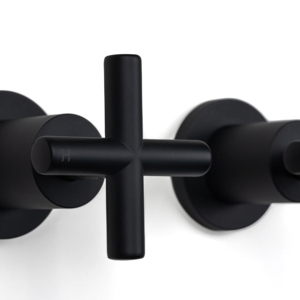 Cora Matte Black Cross Tap Handles