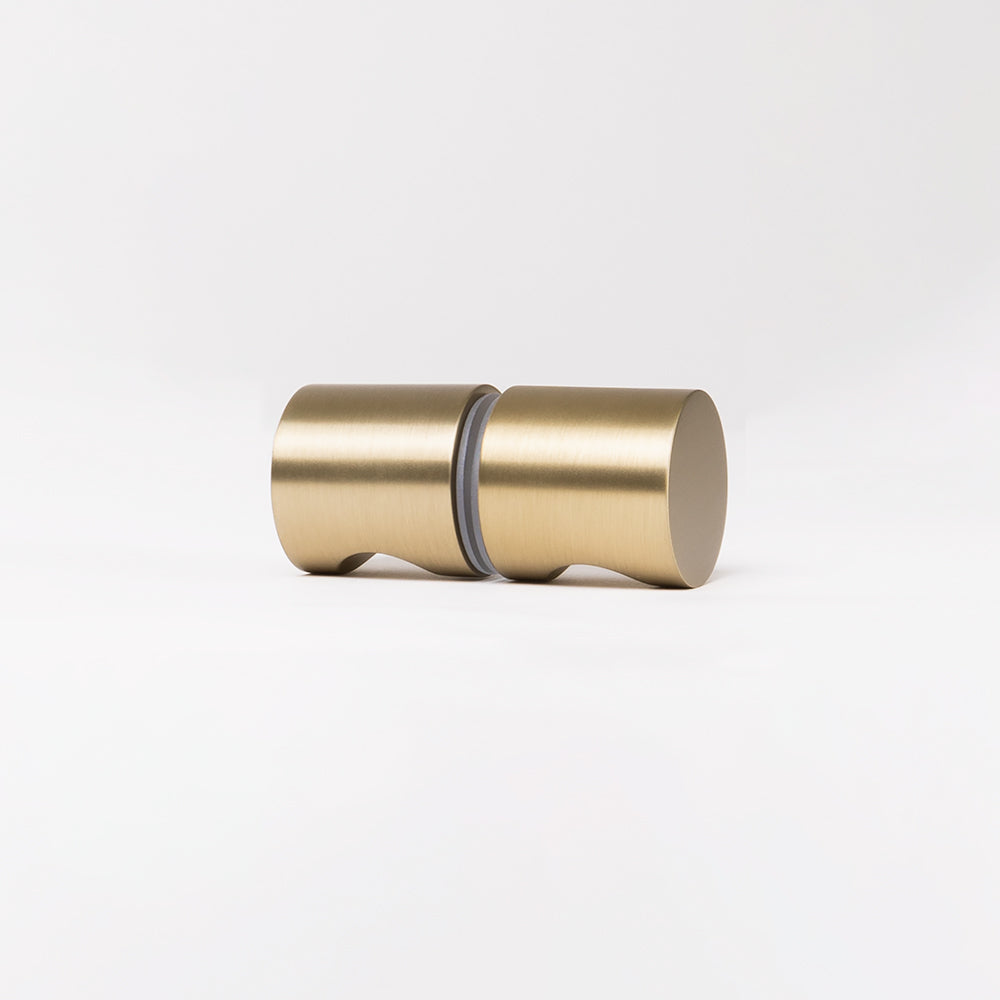 Zala Shower Door Handle Brushed Brass Gold