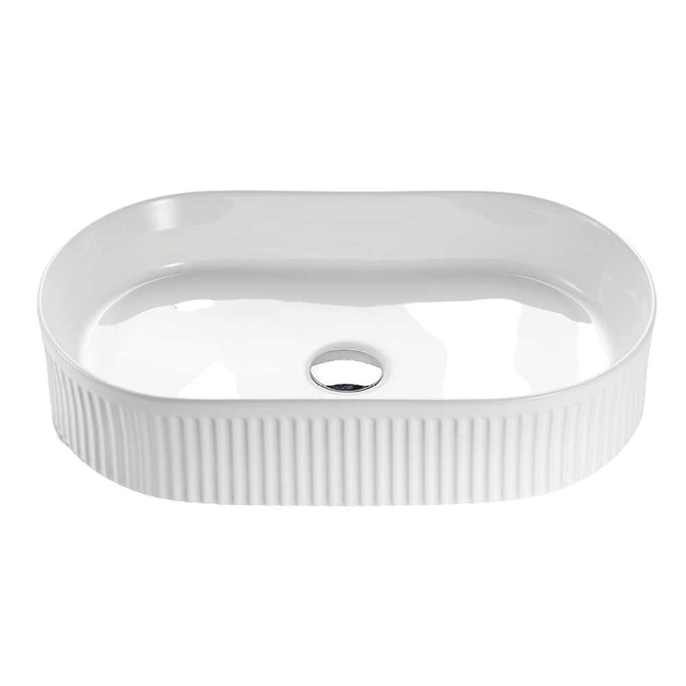 Carrie Matte White Fluted Ultra Slim Pill Basin