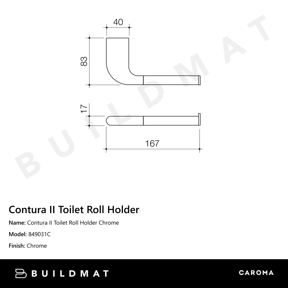 Contura II Toilet Roll Holder Chrome