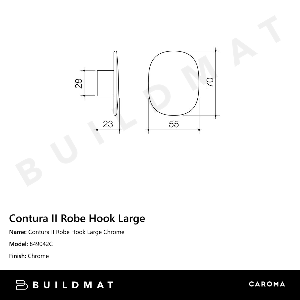 Contura II Robe Hook Large Chrome