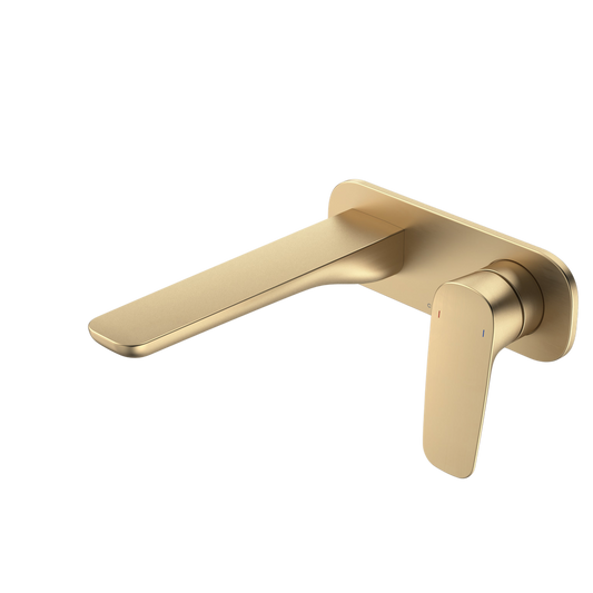 Contura II Wall Basin/Bath Mixer 180mm Brushed Brass