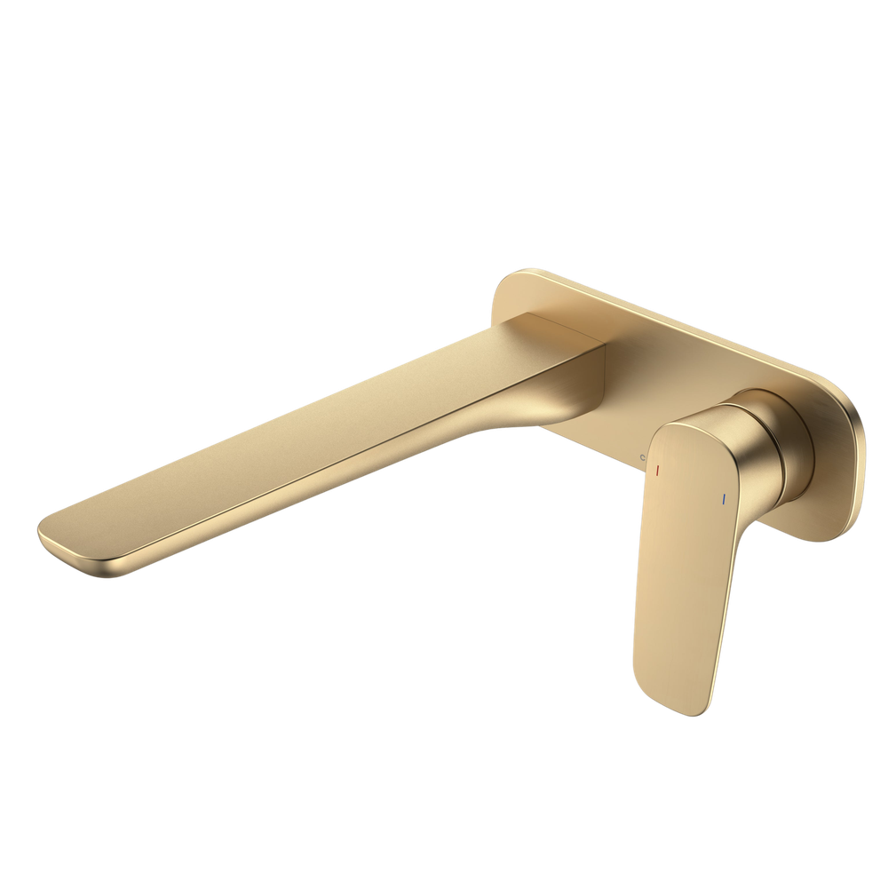 Contura II Wall Basin/Bath Mixer 220mm Brushed Brass