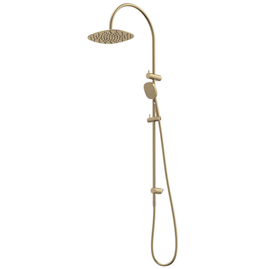 Contura II Rail Shower with Overhead Brushed Brass