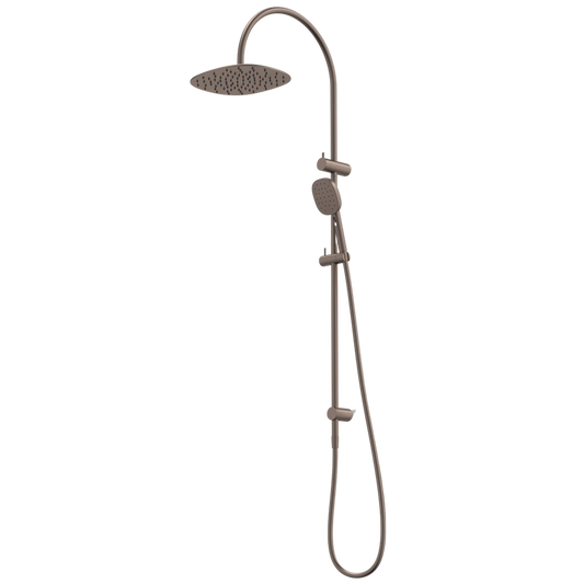 Contura II Rail Shower with Overhead Brushed Bronze