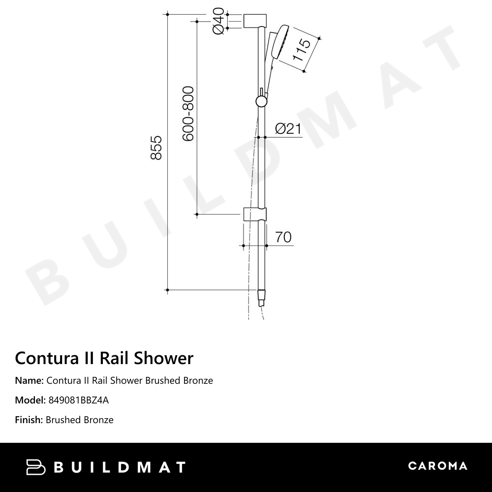 Contura II Rail Shower Brushed Bronze