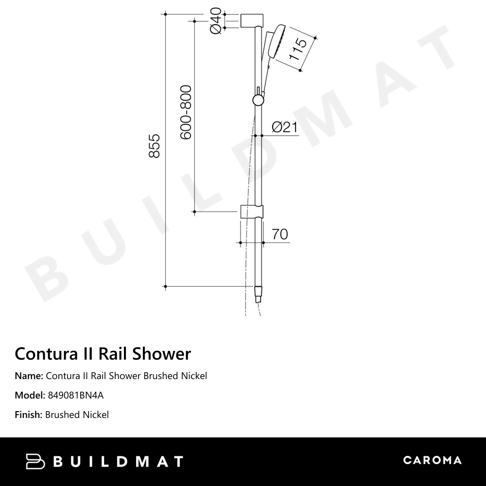 Contura II Rail Shower Brushed Nickel