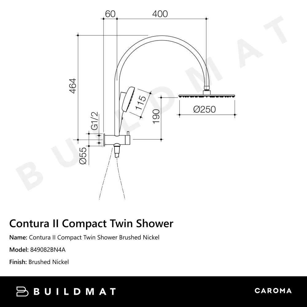 Contura II Compact Twin Shower Brushed Nickel