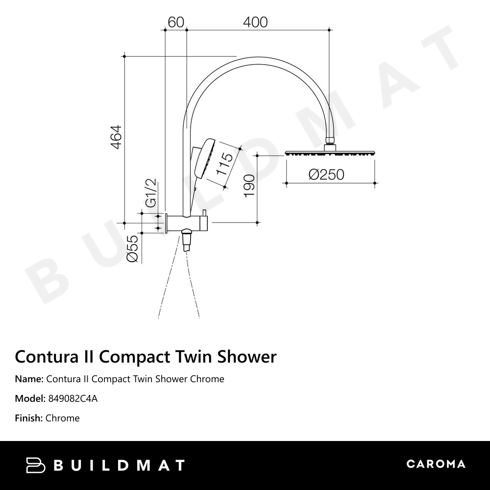 Contura II Compact Twin Shower Chrome