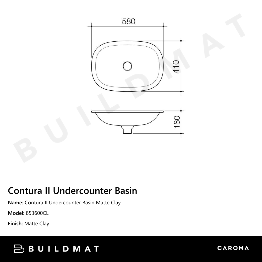 Contura II Undercounter Basin Matte Clay