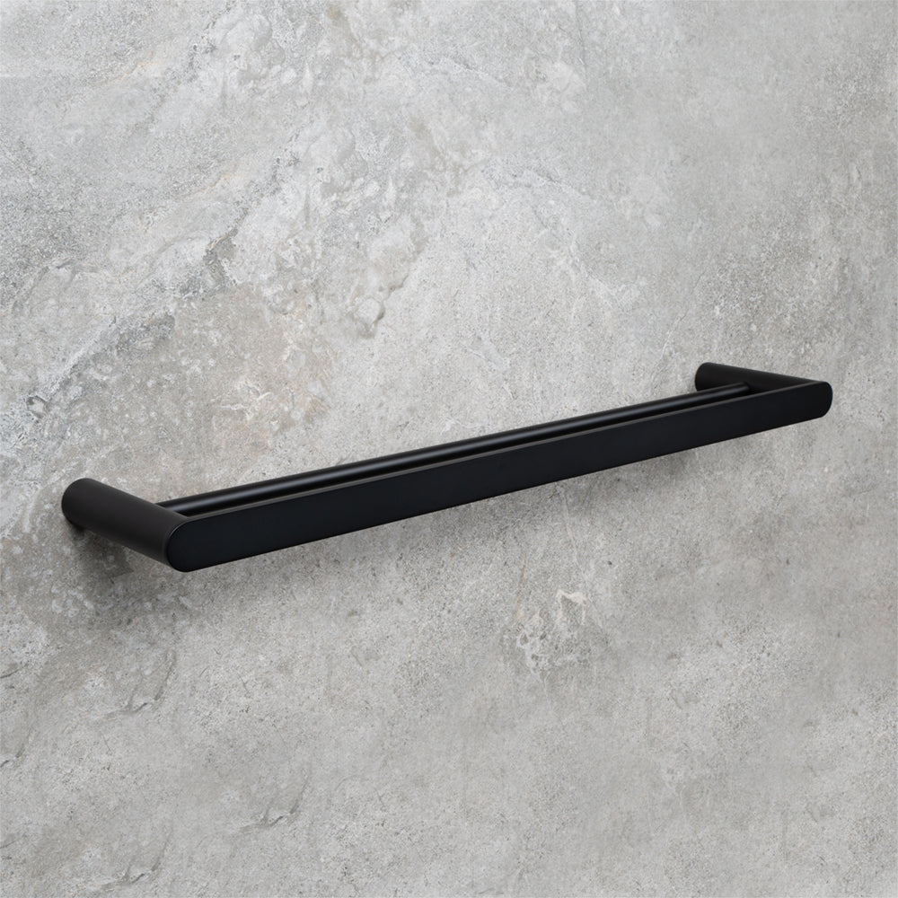 Ascari Matte Black 600 Double Towel Rail