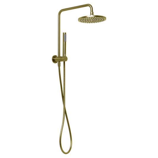 Venezia Short Twin Shower Brushed Brass Gold