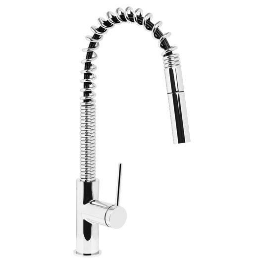 Venezia Gooseneck Pull Out Spring Sink Mixer Chrome